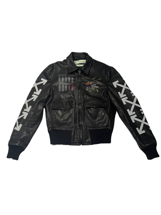 Offwhite leather jacket