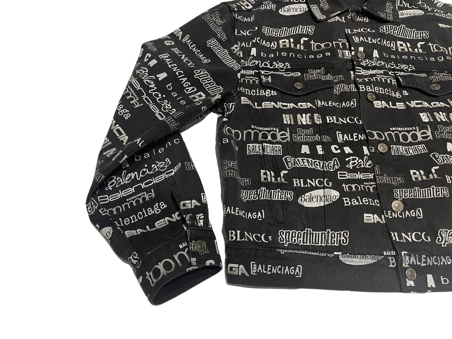 Balenciaga All over Print Denim Jacket