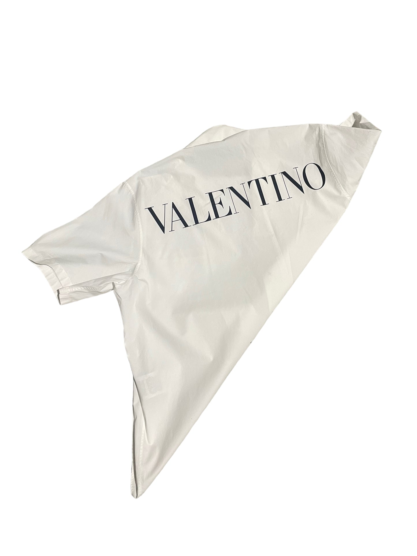 Valentino White Macramé Pocket Logo Shirt