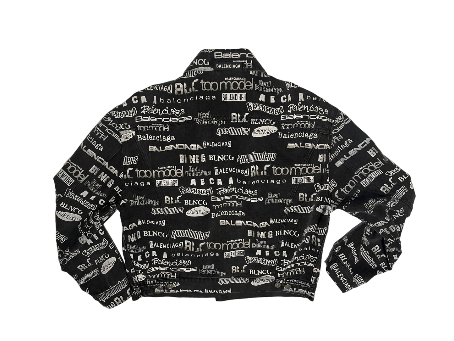 Balenciaga All over Print Denim Jacket