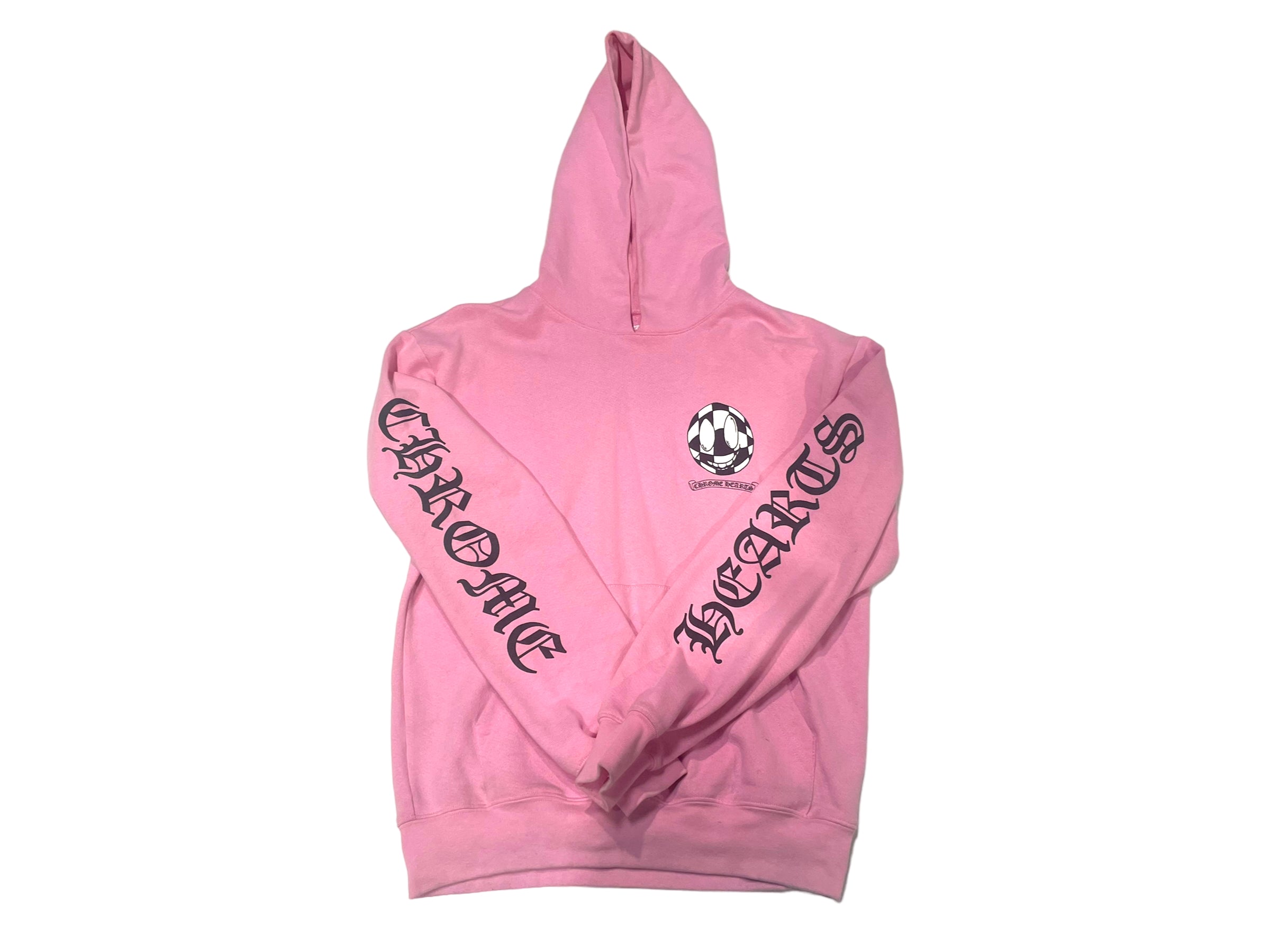 Pink chrome heart discount hoodie